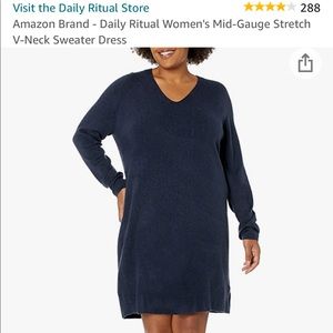 NWT v-neck sweater dress in Navy